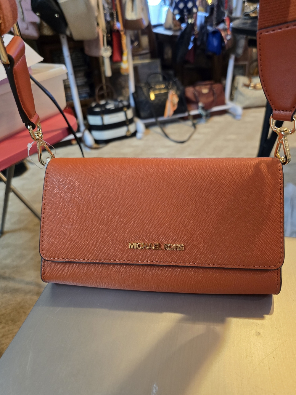 Michael Kors Jetset NWT Women's Orange Crossbody Bag 8x4.75